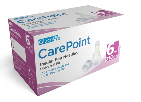 CarePoint Pen Needles 31g 6mm - Pack of 100